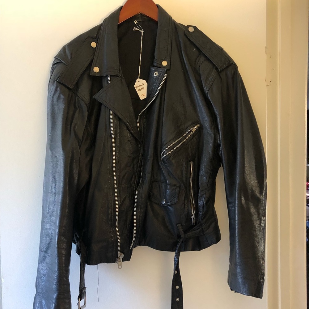 Leather vintage motor jacket